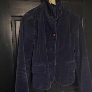 J crew velvet jacket blazer navy blue 0/2